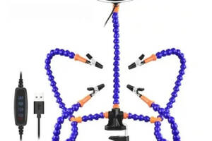 Третья рука для пайки держатель плат CNV 5 гибких валов c лупой и подсветкой