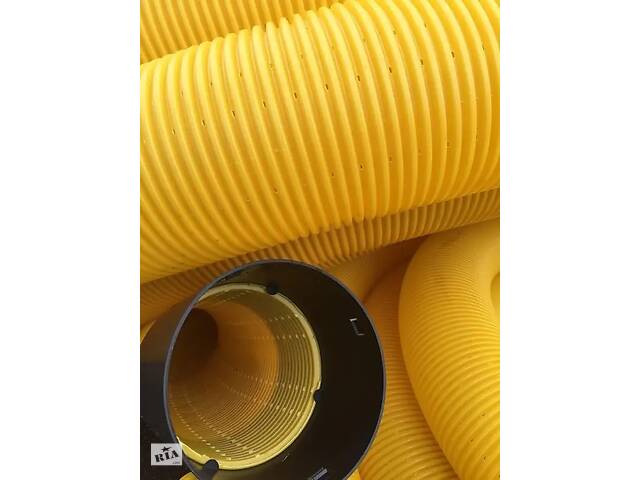 Труба пластикова ф110-1000vv. Труба дренажна. Труба гофрована 500. Труба пластикова дренажна - Фото 2