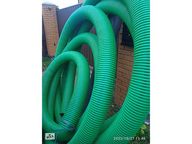 Труба пластикова ф110-1000vv. Труба дренажна. Труба гофрована 500. Труба пластикова дренажна - Фото 4