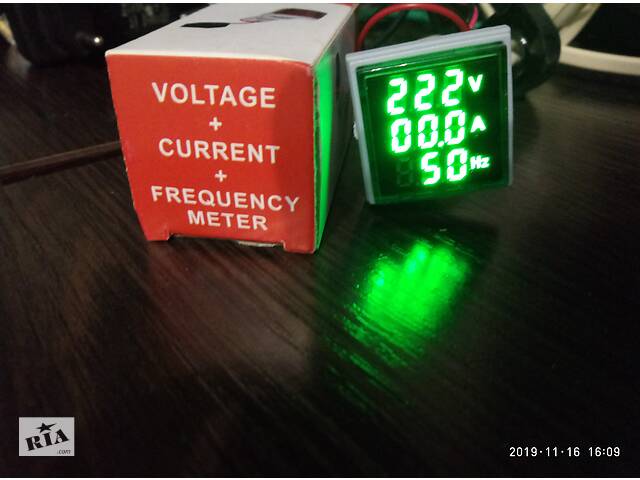 Цифровий індикатор 3 в 1 вольтметр амперметр частотометр