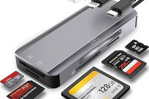 Устройство чтения карт памяти 5-в-1, SD/TF/CF/MS/M2/Micro SD для устройств iPhone/i-Pad USB C и USB A,