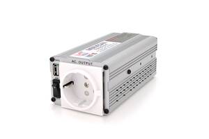 Инвертор напряжения Mervesan MSI-300-12 (300W), 12/220V, approximated, 1Shuko, USB, клемы + зажимы, Box.Q16