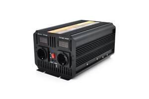 Инвертор напряжения POWERMASTER, 24V/220V, 1800W с модифицированной синусоидой, 2 Shuko, клеммы