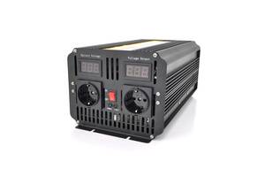 Инвертор напряжения POWERMASTER, 24V/220V, 2000W с модифицированной синусоидой, 2 Shuko, клеммы