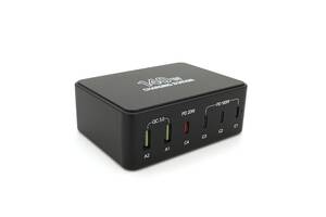 Зарядная станция V-118H мощностью 140W, Output: 2USB+4Type-C, DC:5V/3, 9V/3A,12V/3A, 15V/3A, 20V/5A, Black