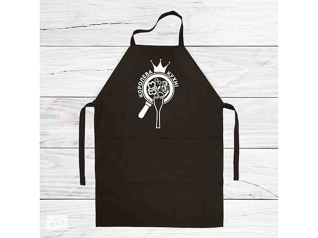 Фартук кухонный с принтом Арбуз Kitchen Queen Королева кухни 68 см Черный