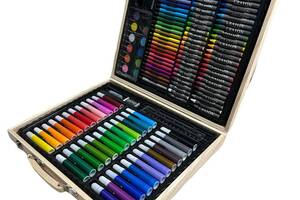 Карандаши и маркеры для рисования в деревянном чемоданчике 150 шт Art Set (2013960296)