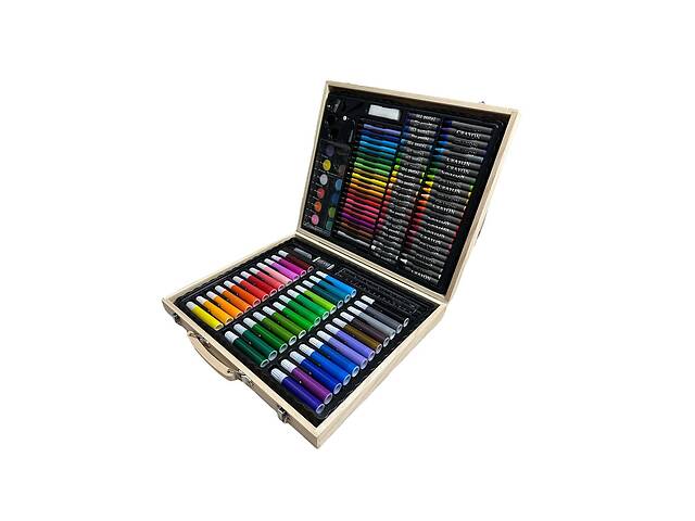 Карандаши и маркеры для рисования в деревянном чемоданчике 150 шт Art Set (2013960296)
