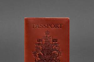 Кожаная обложка для паспорта с канадским гербом коралл Crazy Horse BlankNote