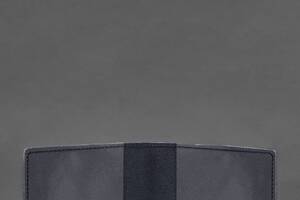 Кожаная обложка на удостоверение Государственной службы Украины по чрезвычайным ситуациям (ГСЧС) темно-синяя Crazy Ho...