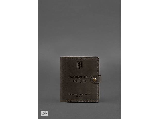 Кожаная обложка-портмоне для удостоверения офицера 11.0 темно-коричневый Crazy Horse BlankNote