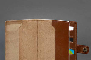 Кожаная обложка-портмоне для военного билета 15.0 светло-коричневая BlankNote
