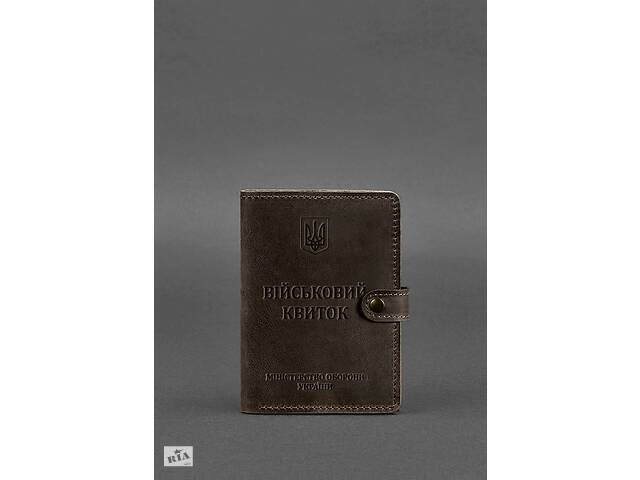 Кожаная обложка-портмоне для военного билета 15.0 темно-коричневый Crazy Horse BlankNote