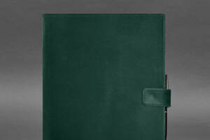 Кожаный блокнот А4 (софт-бук) 9.2 зеленый Crazy Horse BlankNote