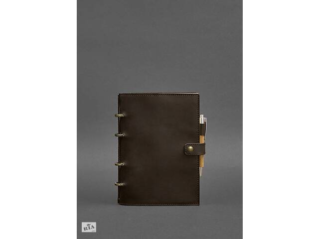 Кожаный блокнот с датированным блоком (Софт-бук) 9.1 темно-коричневый Crazy Horse BlankNote