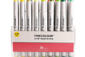 Маркеры для скетчинга FINECOLOUR 36 цветов. Стандартная палитра цветов