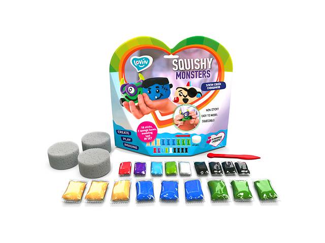 Набір для ліплення з повітряним пластиліном Squishy Monsters ТМ Lovin 70130