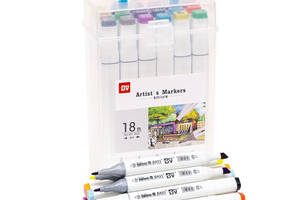 Набір скетч-маркерів 820-18 у пластиковому боксі, 18 кольорів