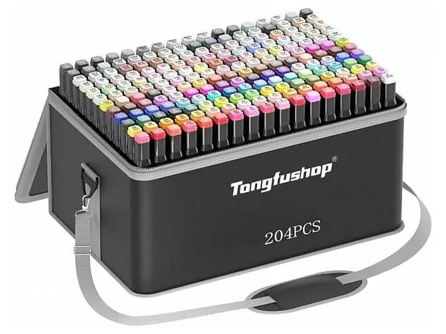 Набір скетч-маркерів двохстороніх 204 шт - Фото 1