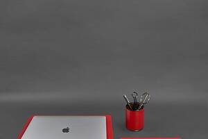 Набор для рабочего стола из натуральной кожи 1.0 красный краст BlankNote