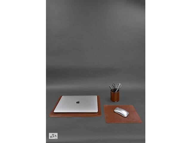 Набор для рабочего стола из натуральной кожи 1.0 светло-коричневый краст BlankNote