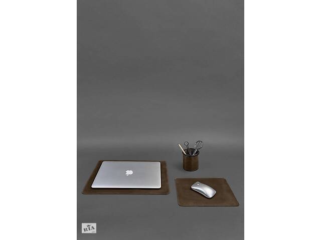 Набор для рабочего стола из натуральной кожи 1.0 темно-коричневый Crazy Horse BlankNote