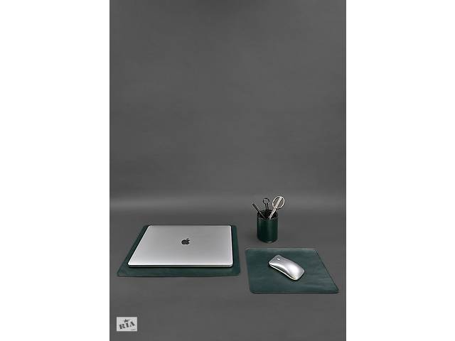 Набор для рабочего стола из натуральной кожи 1.0 зеленый краст BlankNote