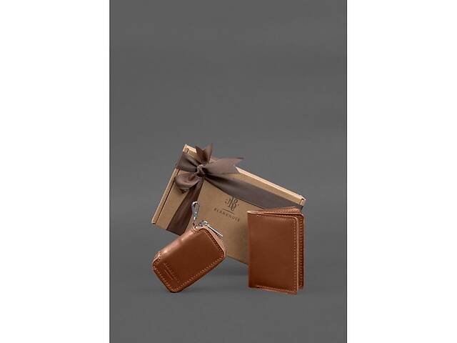 Набор кожаных аксессуаров BlankNote AUTO 2.0 Светло-коричневый - Фото 2