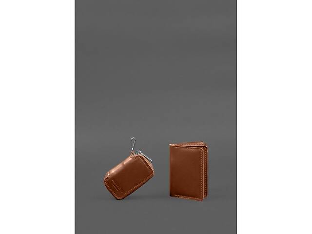 Набор кожаных аксессуаров BlankNote AUTO 2.0 Светло-коричневый - Фото 4