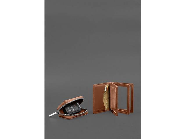 Набор кожаных аксессуаров BlankNote AUTO 2.0 Светло-коричневый - Фото 7
