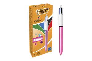 Набор шариковых ручек BIC 4 Colours Shine Pink 1 мм 12 шт (3086123502918)