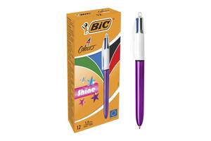 Набор шариковых ручек BIC 4 Colours Shine Purple 1 мм 12 шт (3086123502901)