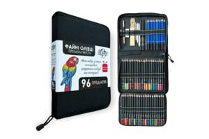 Набор цветные и графитные карандаши Art Planet 96 предметов подарочный набор в нейлоновом чехле папугай