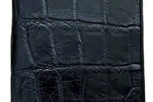 Обложка на паспорт из натуральной кожи крокодила Ekzotic Leather черная (cp 01)
