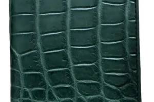 Обложка на паспорт из натуральной кожи крокодила Ekzotic Leather Зеленая (ср 03)