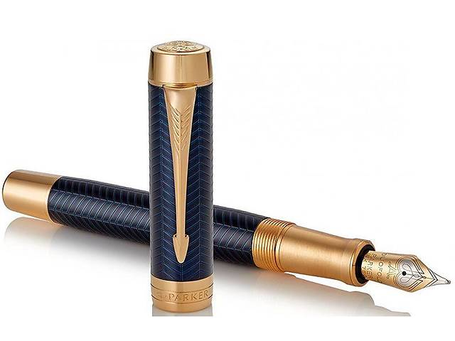 Стильная перьевая ручка Parker Duofold Prestige Blue Chevron Gt Fp C F