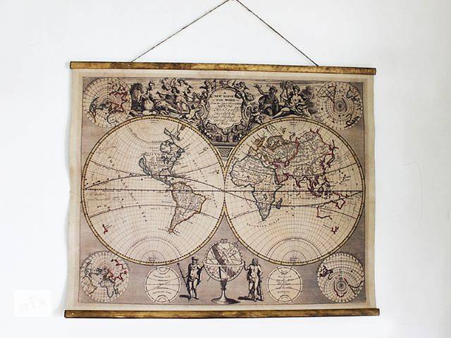 Карта мира 1721 года на коже