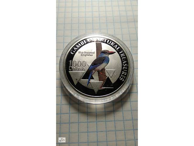 1000 даласи. Синегрудая альцион. Гамбия. 2015.