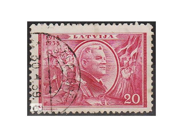 1938 – Латвия – 20 лет Независимости – Улманис Ми.267 _гаш