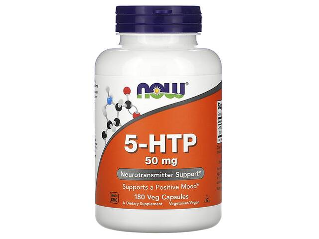 5-HTP (Гидрокситриптофан), 50 мг, Now Foods, 180 вегетарианских капсул