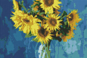 Алмазна мозаїка набір вишивка Улюблені соняшники на підрамнику повна викладка 5d 40х40 см