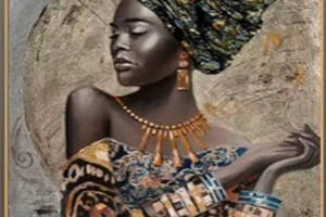 Алмазна мозаїка вишивка Африканка Афроамериканка сексуальна дівчина 5d 40х50 см
