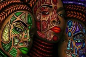 Алмазна мозаїка вишивка Африканка Афроамериканка сексуальні дівчата 5d 40х50 см