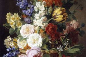 Алмазна мозаїка вишивка Квіти у кошику Ян Франс ван Даель на підрамнику повна 5d 30х40