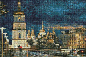 Алмазна мозаїка вишивка Софійська площа Сергій Брандт на підрамнику повна викладка 5d 40х50 см