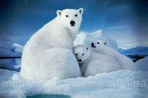 Алмазна вишивка' Білі ведмеді',сніг,холод,пара,повна викладка ,мозаїка 5d, набори 30х40 см