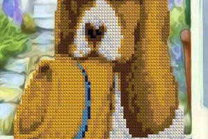 Алмазна вишивка Гонча Артуа Бассет мисливська собака з довгими вухами часткова мозаїка 5d набори 23x30 см