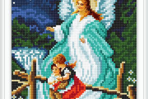 Алмазна вишивка Ікона Ангел-хранитель і діти релігія бог повна викладка мозаїка 5d набори 23x30 см
