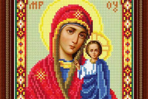 Алмазна вишивка ' Ікона Богородиця Казанська' релігія бог образ повна викладка мозаїка 5d набори 23x30 см