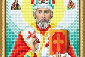 Алмазна вишивка 'Ікона Святий Миколай Чудотворець' релігія бог повна викладка мозаїка 5d набори 16x20 см